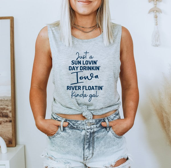 IA River Lovin Graphic Bella Canvas Flowy Muscle